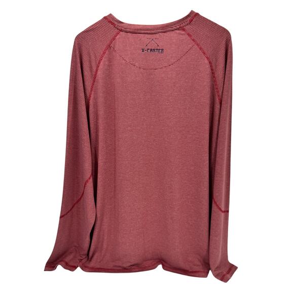 X-Caster Sun Protection Shirt Mens 4X Long Sleeve UPF 50+ Red Stripe NEW - Picture 4 of 10